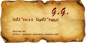 Gönczi Gyöngyi névjegykártya